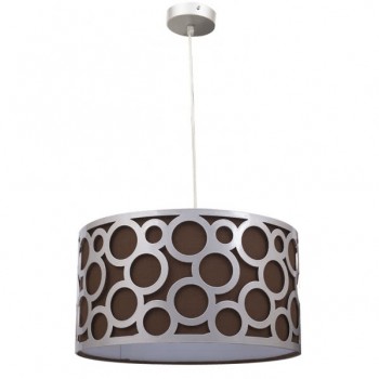 Distribuidor - Lâmpadas Diversas | Colgantes Moderno | COLGANTE ORLANDO MARRON/PLATA 1XE27 REGX35X35 CM Ref: 028293502